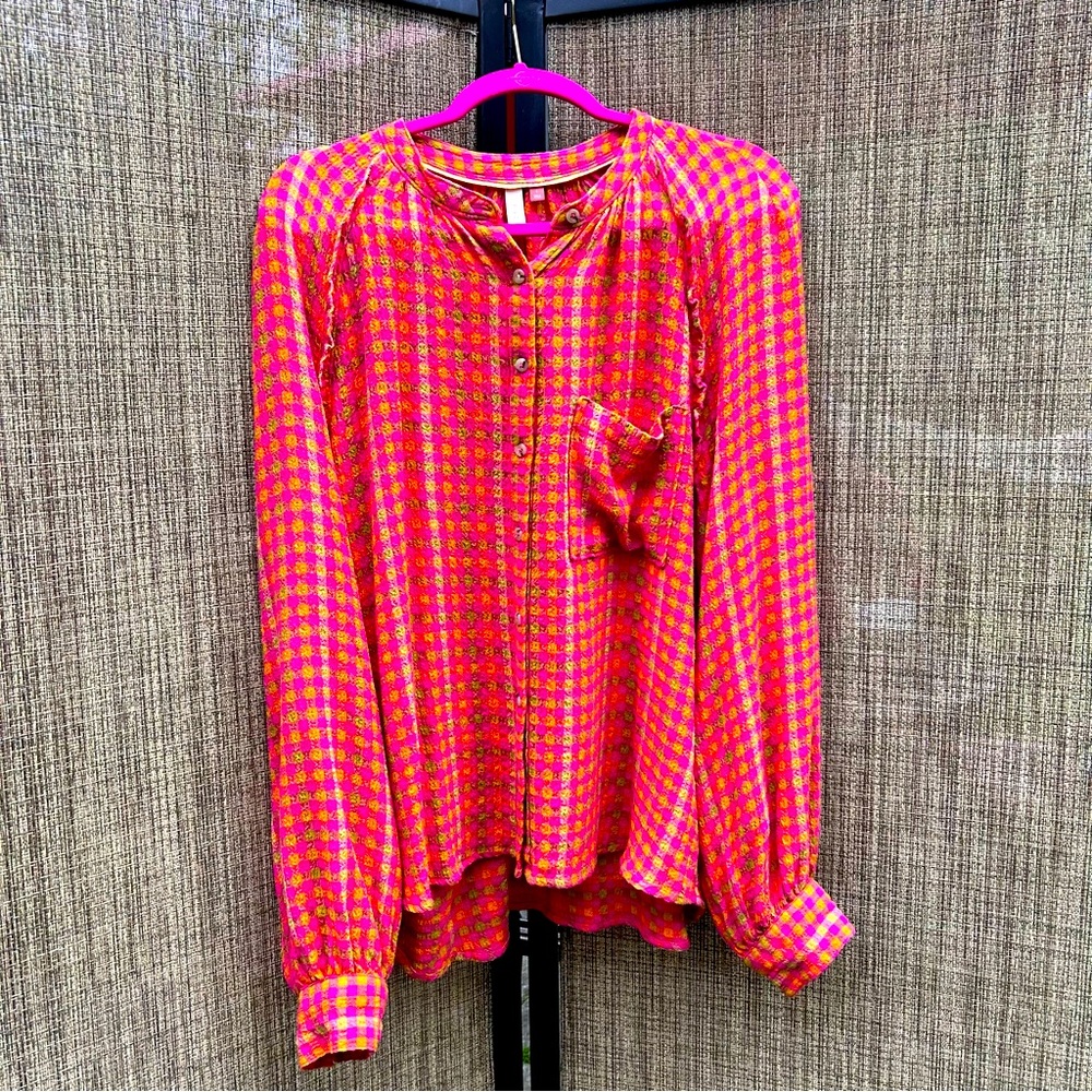 Pilcro/ Anthropologie Checked Gingham Blouse